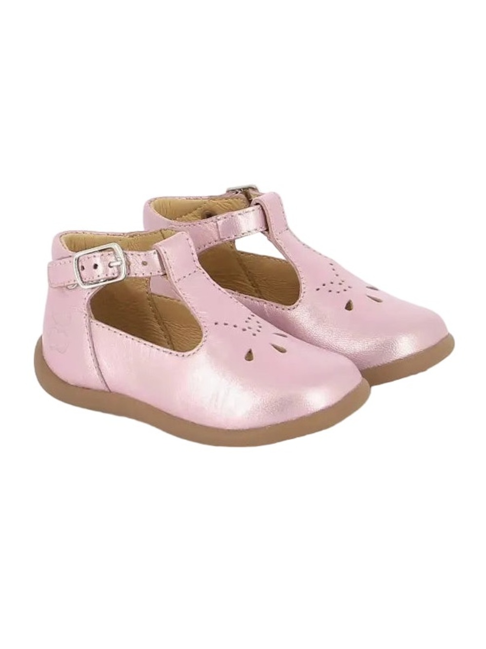 Pom D'Api Pink Mary Jane Baby Walker Shoes